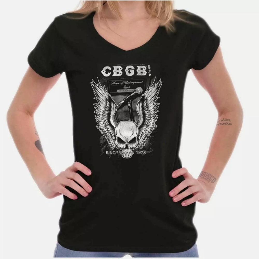 CBGB Skull with Mic tee